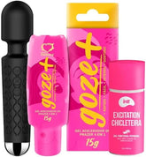 Kit Promocional com Goze+ Vibrador Varinha Mágica e Excitation Chicleteira