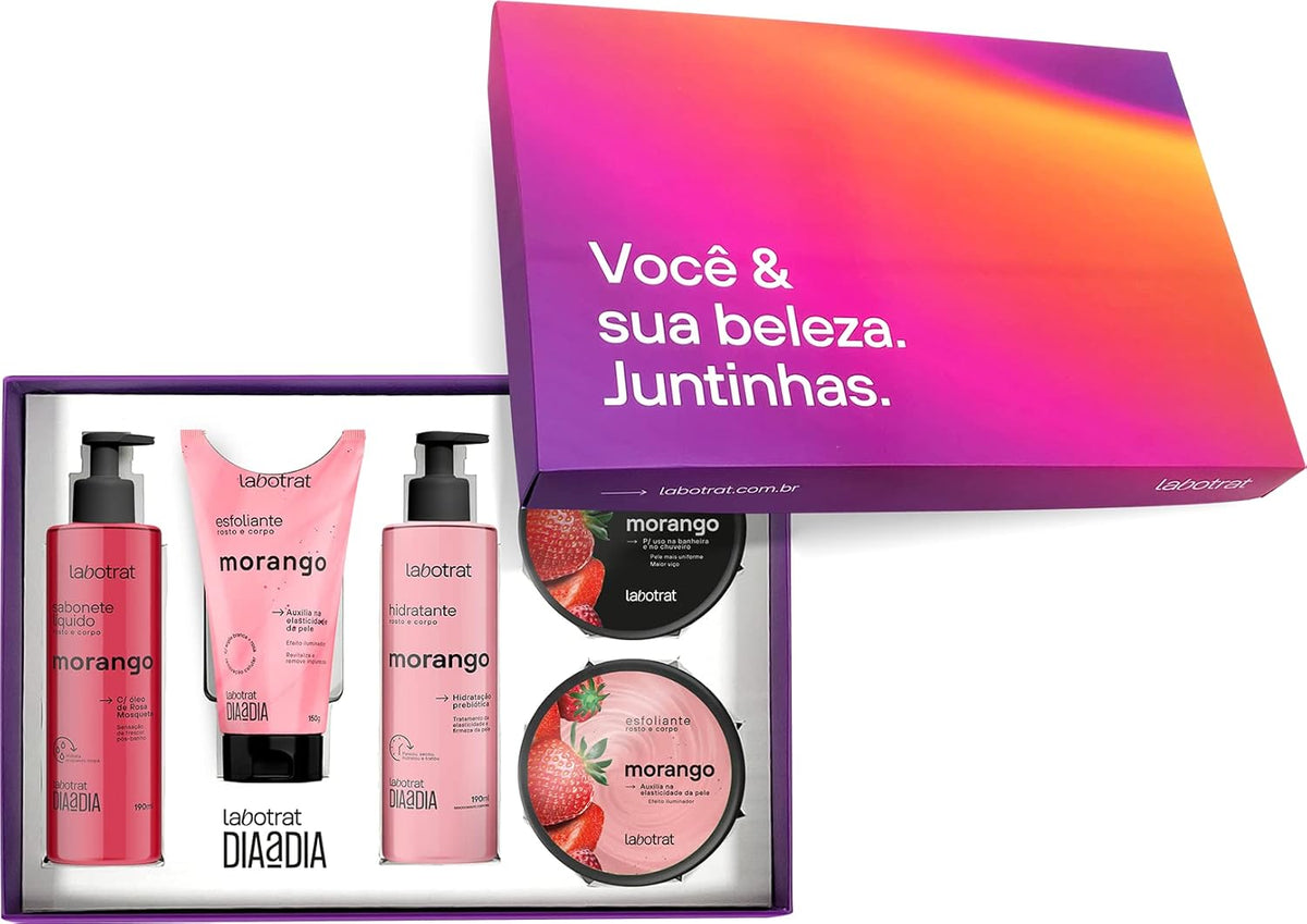 Kit Experiência Banho Dia A Dia C/ 5 Itens Morango Labotrat