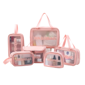 KIT 3 Necessaire Bolsa Portátil Transparente Para Viagem Cosméticos Produtos De Higiene Pessoal -Q3/Q4