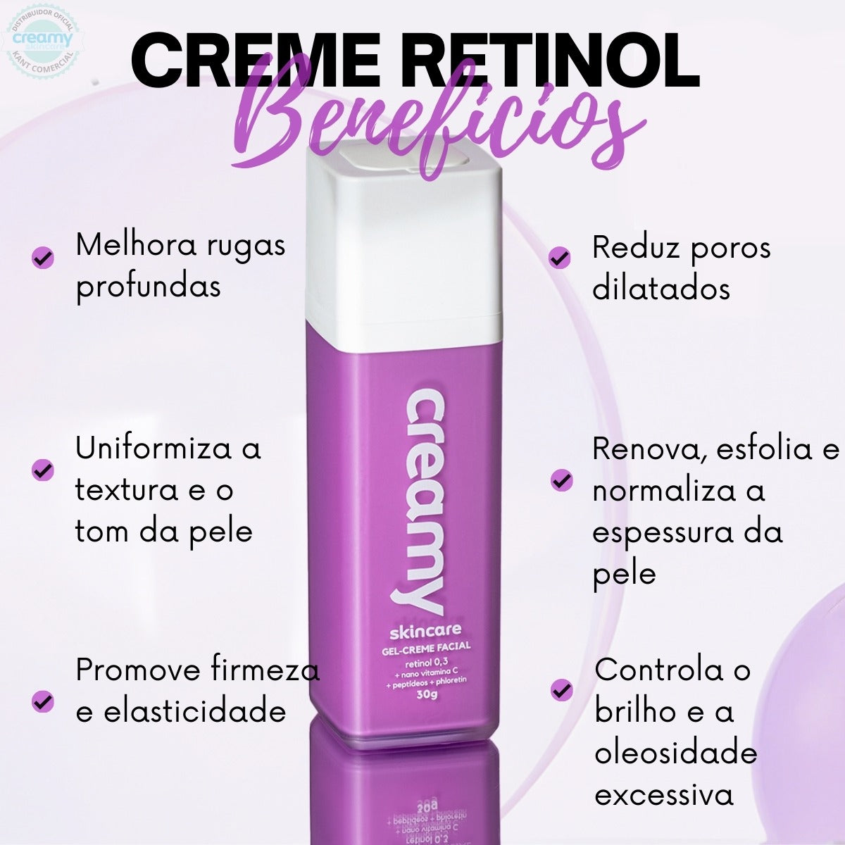 Creamy Retinol 0,3 + Nano Vitamina C + Peptídeos + Phloretin