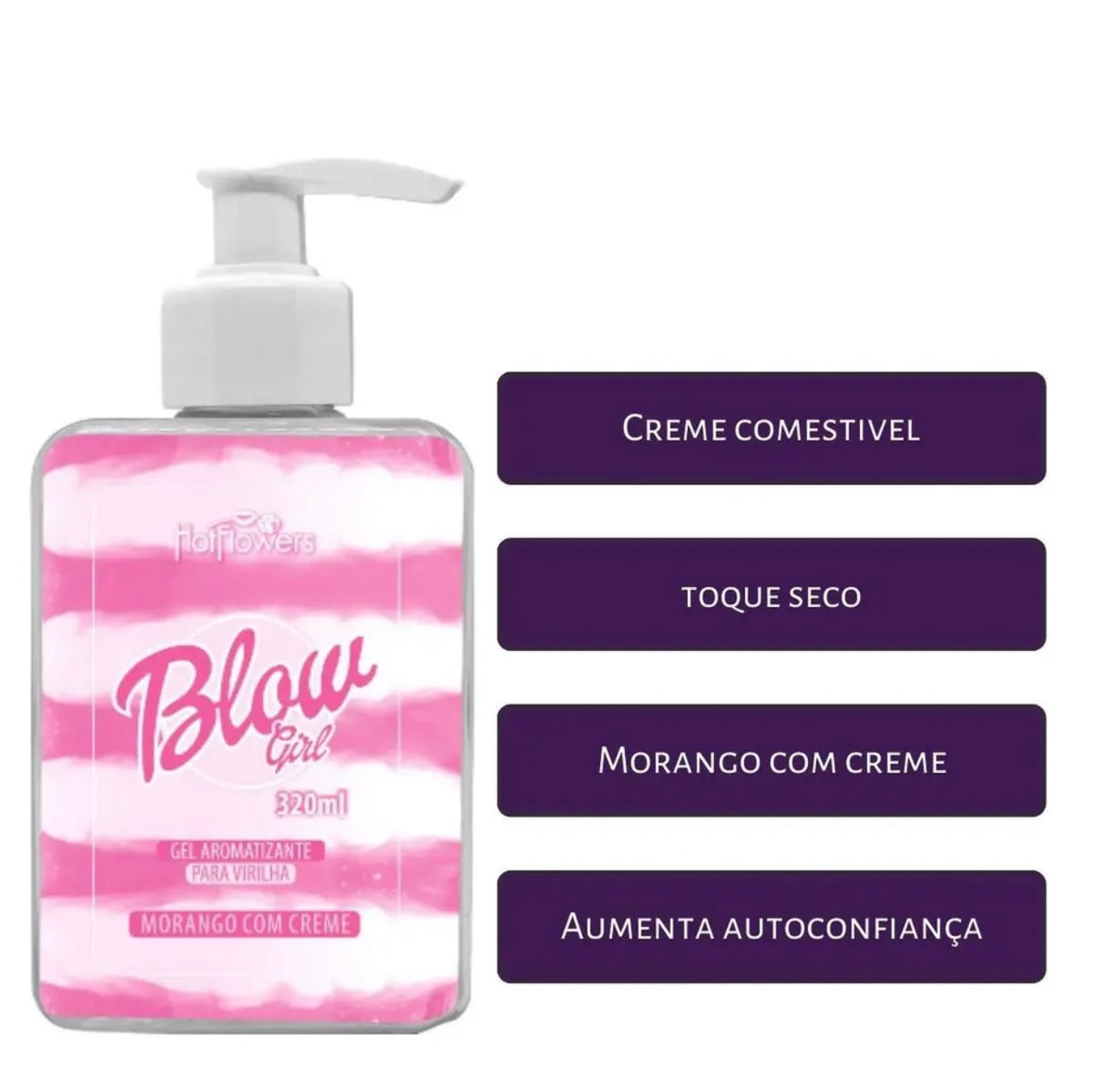 Kit 10 unidades Blow Girl Gel Hidratante 320ml Hot Flowers Aromatizante Beijavel Para o Corpo Pele