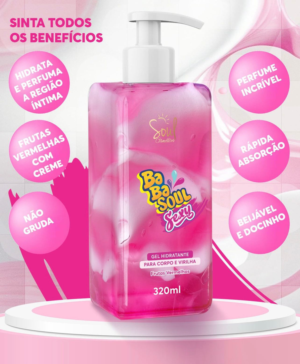 GEL CORPORAL BABASOUL SEXY FRUTAS VERMELHAS SOUL 320ML