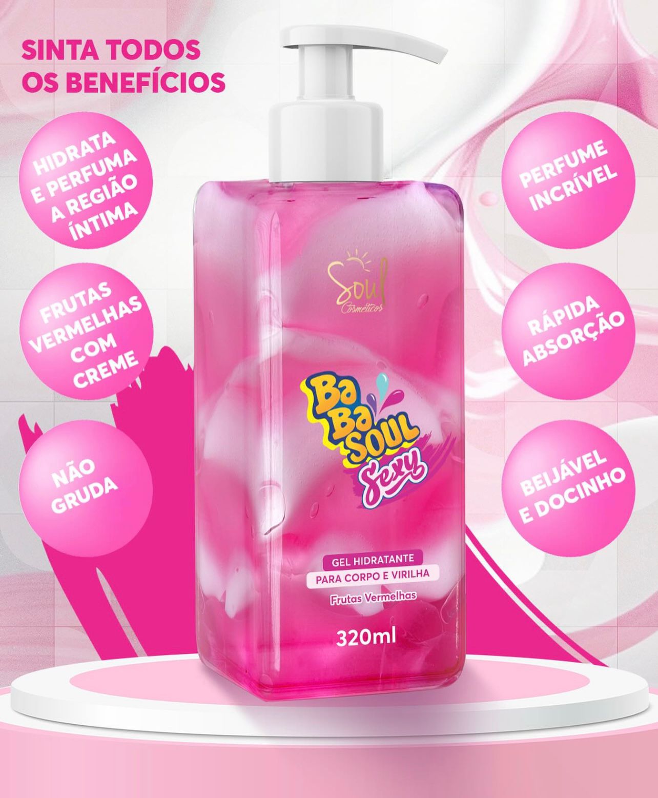 [Compre 2 e leve 3] GEL CORPORAL BABASOUL SEXY FRUTAS VERMELHAS SOUL 240ML