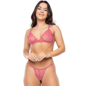 Kit 3 Conjunto Lingerie Renda Sexy Sensual Feminino Transparente Calcinha Sutiã Promoção