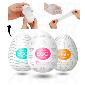 Kit 3 Eggs Masculino Magical Kiss Masturbador Ovo com Texturas Sex Shop