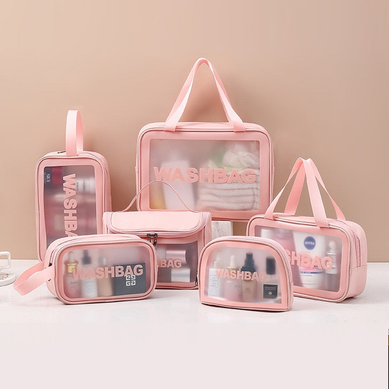 KIT 3 Necessaire Bolsa Portátil Transparente Para Viagem Cosméticos Produtos De Higiene Pessoal -Q3/Q4