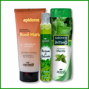 Kit Loção Hidratante Feminino 190g mais Sabonete Íntimo 200ml e Perfume de Calcinha - Apinil