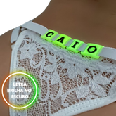 Calcinha  Personalizável  de Renda Frases Letras Lingerie Sexy Brilha no Escuro Tamanho Único