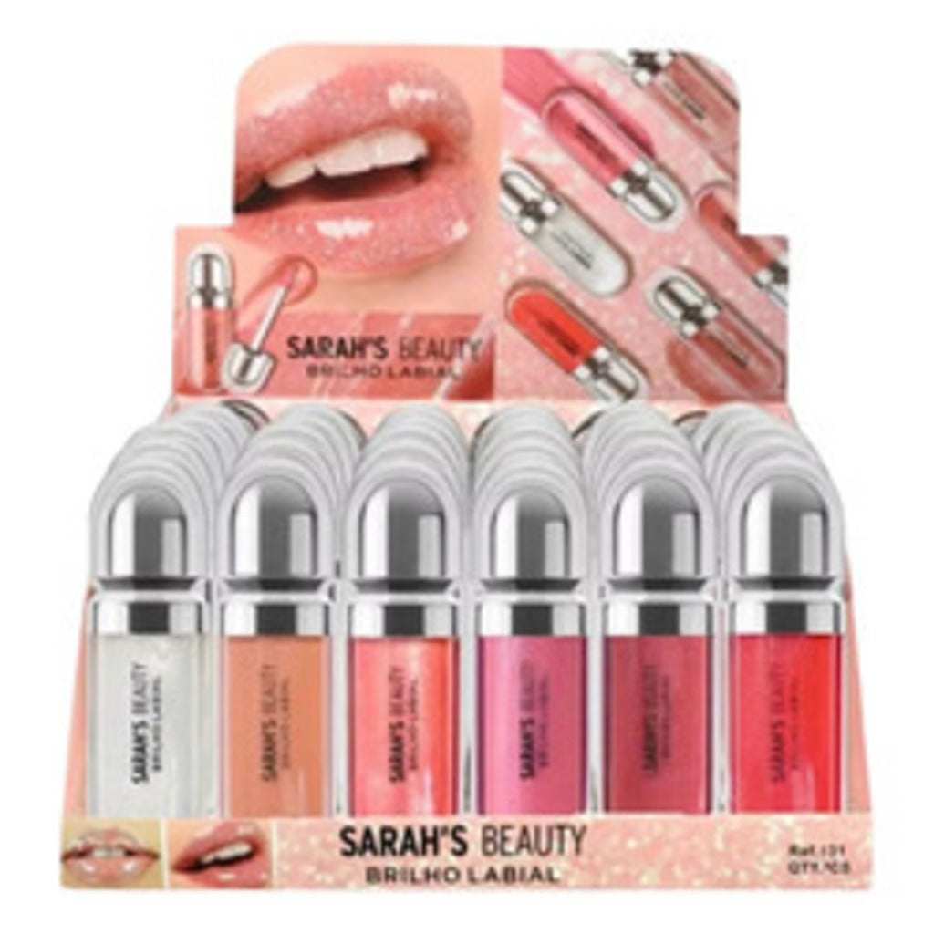 [Leve 2] Kit Gloss Labial Brilhante com 2 cores Sarahs Beauty Lip Gloss Brilho