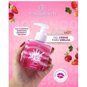 Gel Aromatizante Beijável para Virilha, morango com Creme - 180g Phallebeauty [SÓ HOJE]