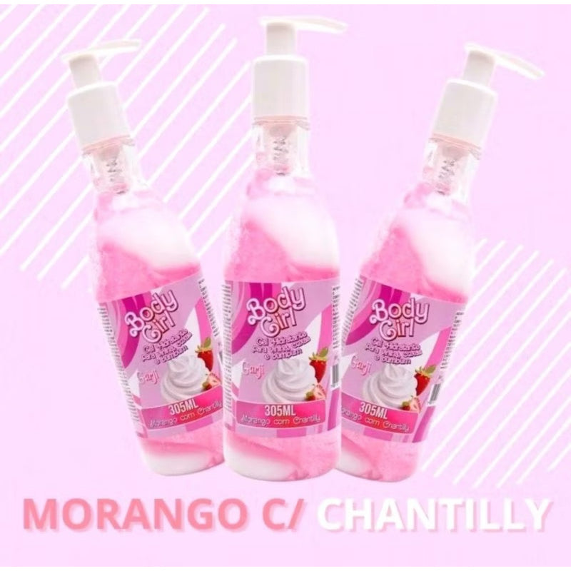 Kit 1 Blow Girl + 1 Body Girl - Gel Hidratante Beijável Morango com Chantilly Hotflowers e Garji