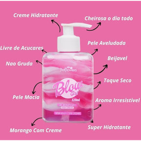 Kit 1 Blow Girl + 1 Body Girl - Gel Hidratante Beijável Morango com Chantilly Hotflowers e Garji