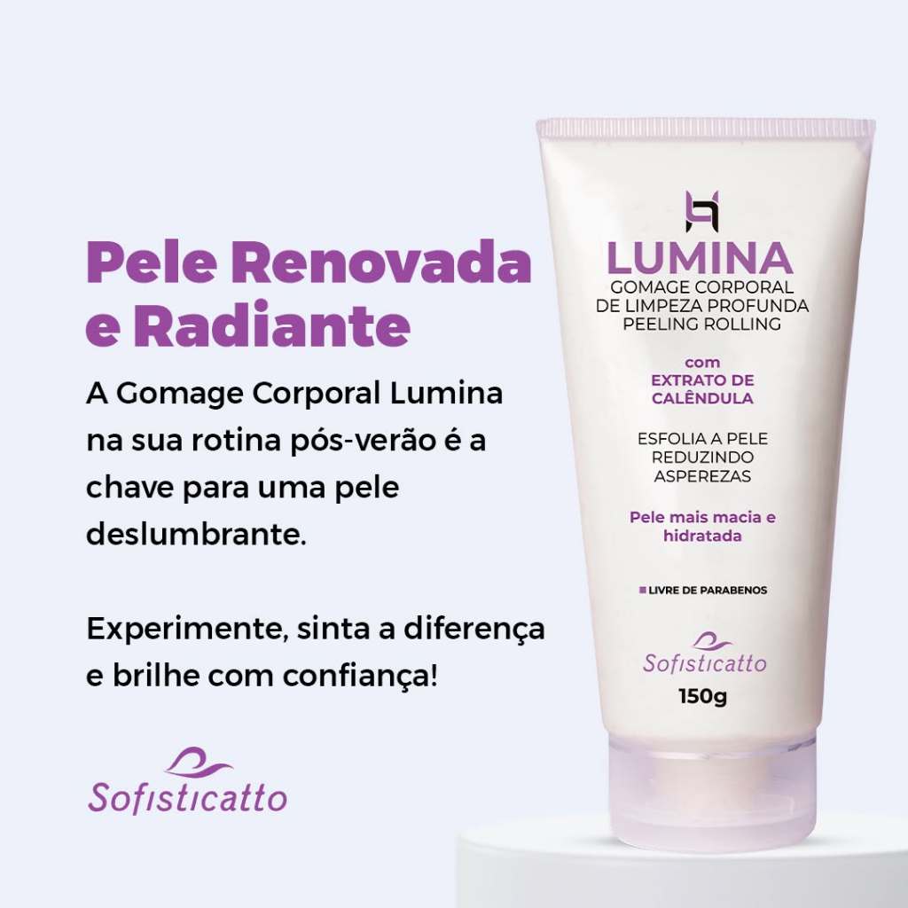 Kit Lumina Creme Clareador, Esfoliante Corporal e Desodorante Antitranspirante Sofisticatto