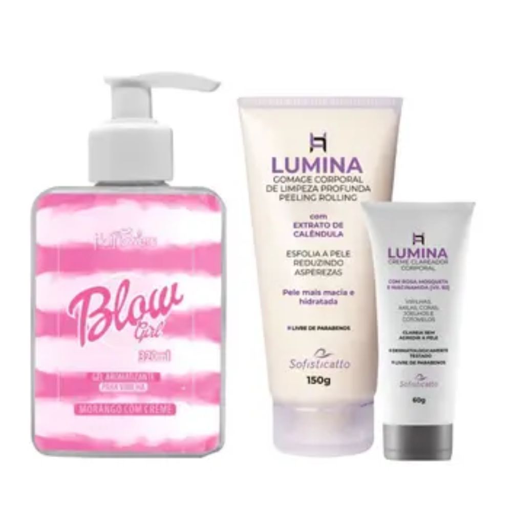 KIT Blow Girl Hidratante + Esfoliante + Creme Clareador Virilha