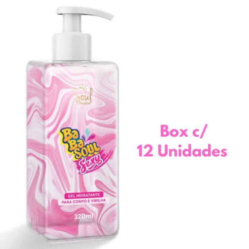 Box 12 Gel Hidratante Babasoul Sexy Corpo e Virilha Frutas Vermelhas 320ml - Soul Cosméticos