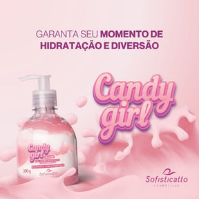 Gel aromatizante para virilha  e corpo Beijável Morango com chantilly Candy Girl Sofisticatto 300g