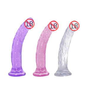 Pênis Pinto Dildo Em Silicone crystal Comprida com Ventosa-23CM YJ-06