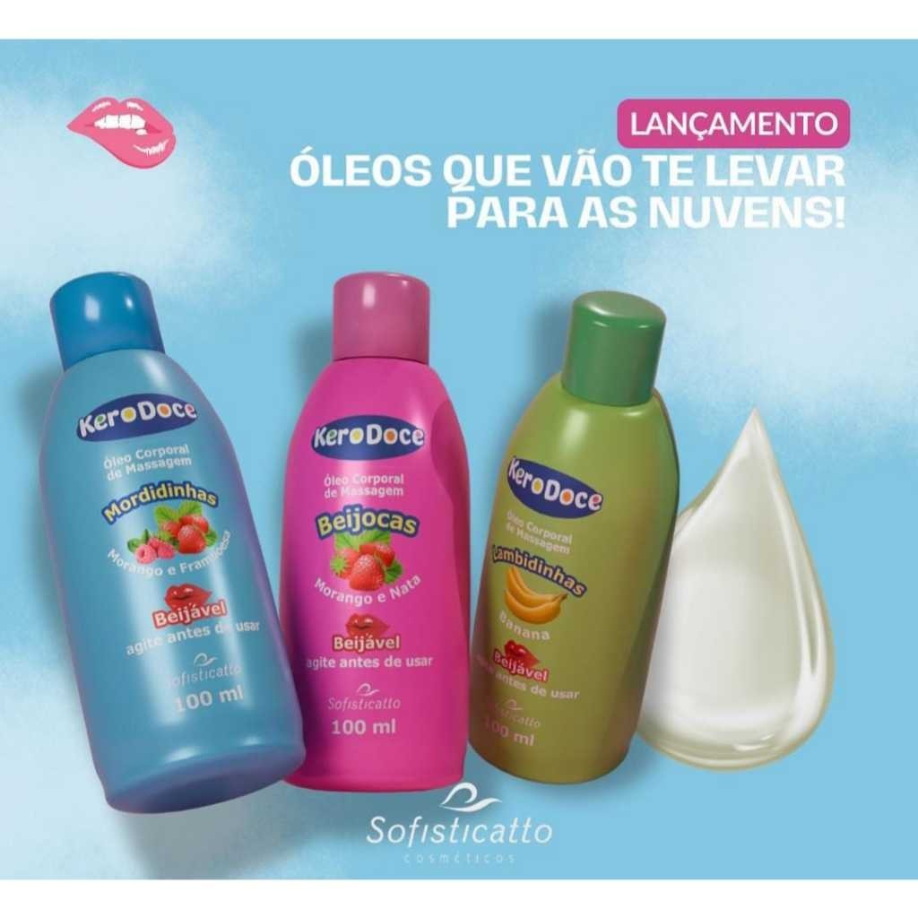 Óleo Corporal Beijável e Gel Comestível Kero Doce Sofisticatto