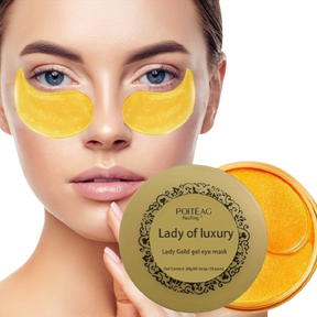 Máscara de Olho Dourado Lady Gel Piaoting 80g Clareia Círculos Escuros Linhas Finas Rugas Hidratante Patch de Olho