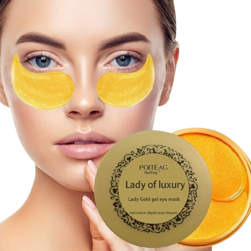 Máscara de Olho Dourado Lady Gel Piaoting 80g Clareia Círculos Escuros Linhas Finas Rugas Hidratante Patch de Olho