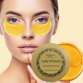 Máscara de Olho Dourado Lady Gel Piaoting 80g Clareia Círculos Escuros Linhas Finas Rugas Hidratante Patch de Olho