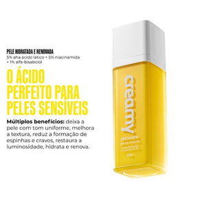 Creamy skincare retinol, vitamina C, lático, mandélico ou glicólico, 30g